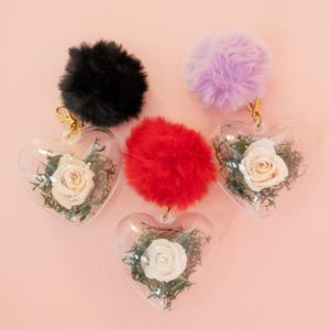Llavero peluche Rosa Eterna (pompa)